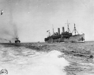 Convoy of American troopships and escorts at sea - leading\u2026 | Flickr