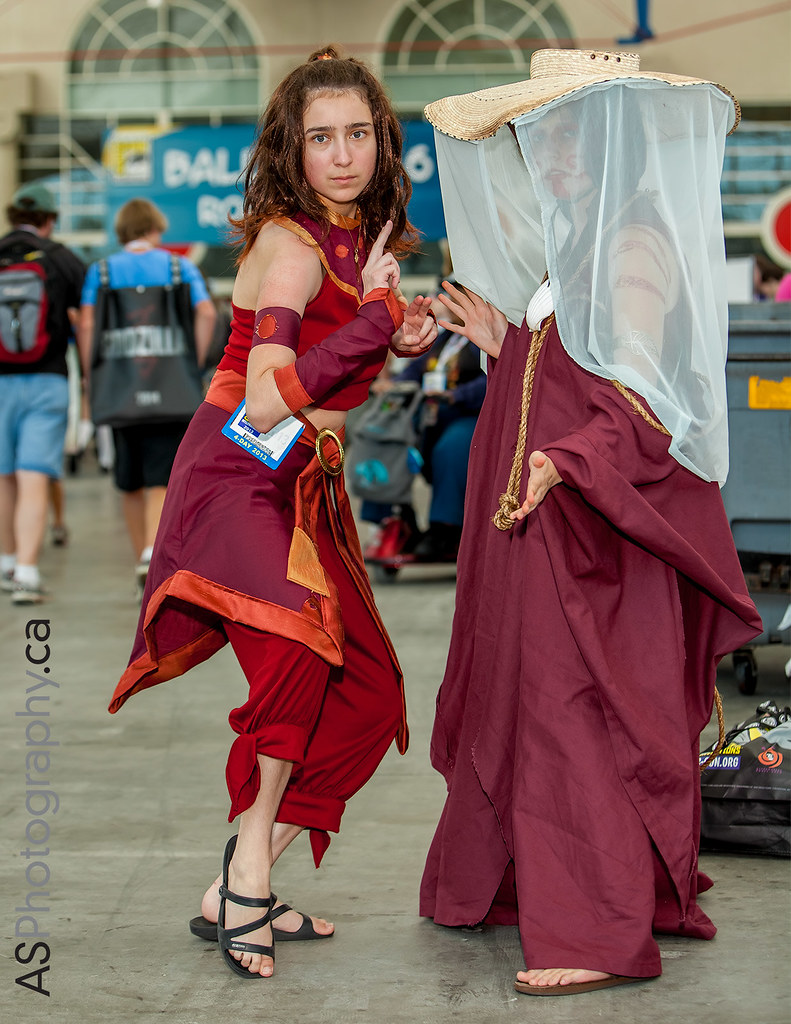 Avatar Azula (left) and Katara as the Painted Lady (right) at Comic-Con SDC...