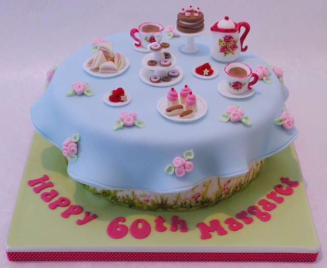 Afternoon Tea Party Birthday Cake
