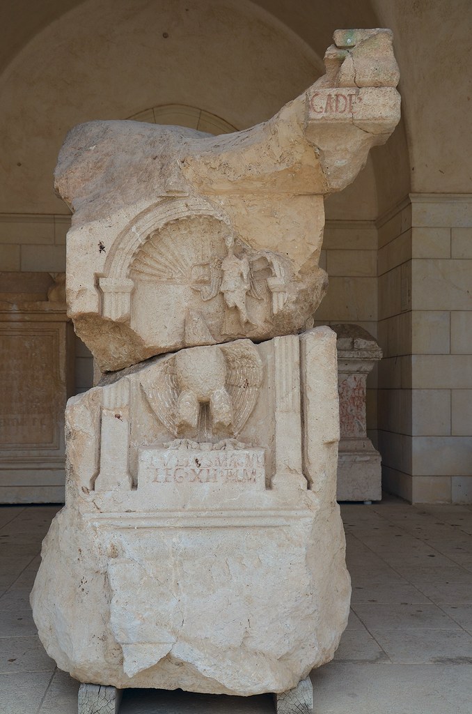 An alar dedicated at Caesarea to the Cappadocian god Turmasgada by Julius Magnus, a centurion of XII Fulminata, AE 1962, 0274, Rockefeller Museum, Jerusalem