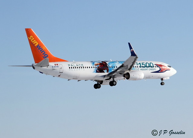 C-GTVG  |  SUNWING AIRLINES  |   BOEING 737-8Q8  |  PALACE RESORTS  |    MONTREAL  |   YUL  |  CYUL