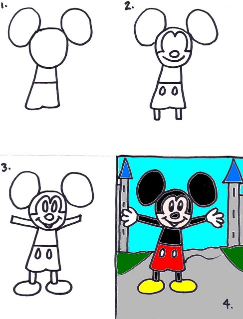 How to Draw Mickey Mouse - Step by Step Easy Drawing Guides - Drawing Howtos-saigonsouth.com.vn