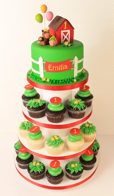 Emilia's Farm Cupcake Tower