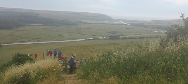 Cuckmere river & Exceat Gap viewed on descent from White Horse