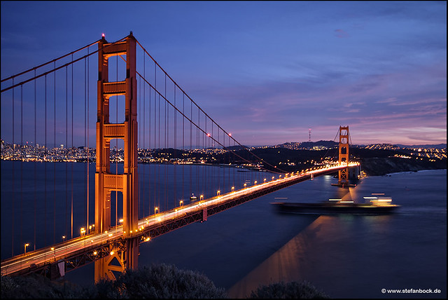 Golden Gate Bridge With Ship