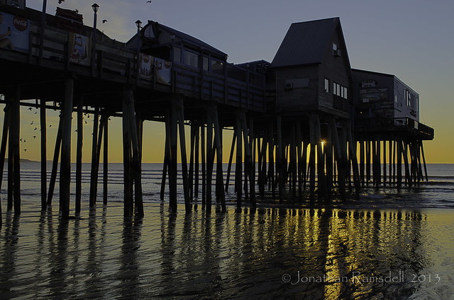 Old Orchard Beach Pier Sunrise HDR-1