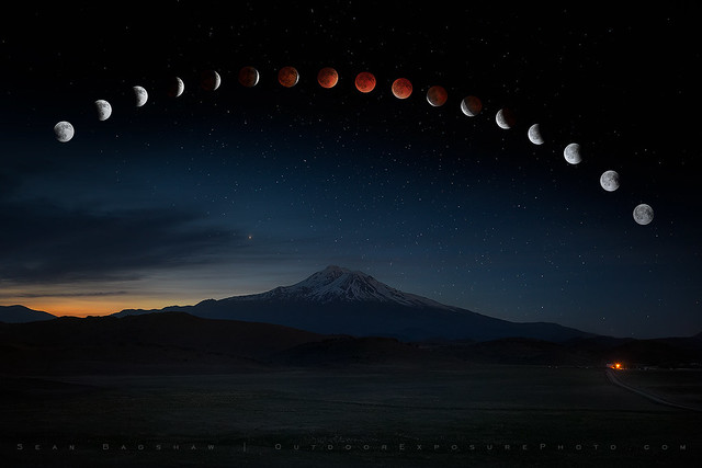 Lunar Eclipse Over Mt. Shasta Again