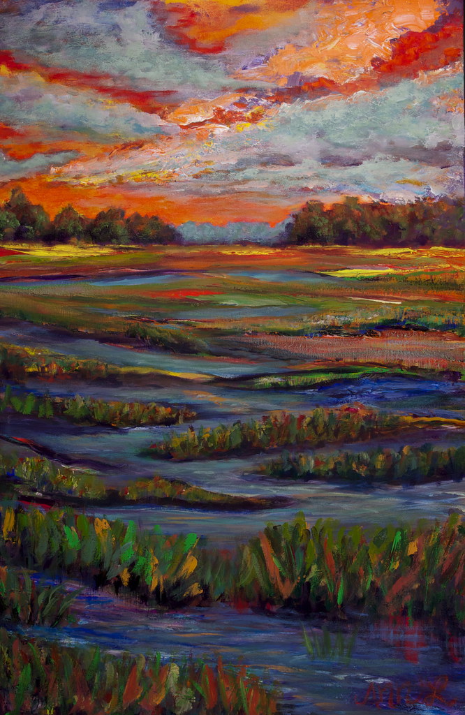 Abstract Marsh Scene | Donated to an auction in Savannah...b… | Ann ...