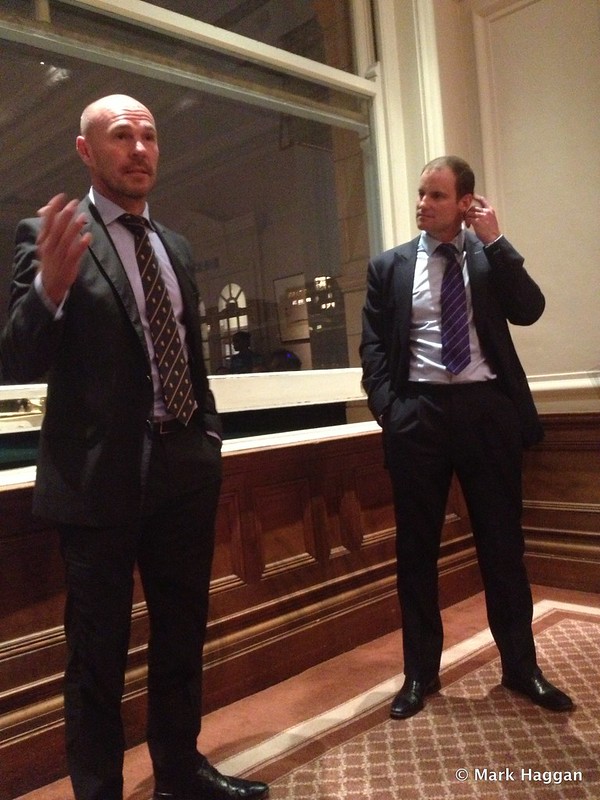 Andrew Strauss and Paul Nixon in the Committee Room at Lord's
