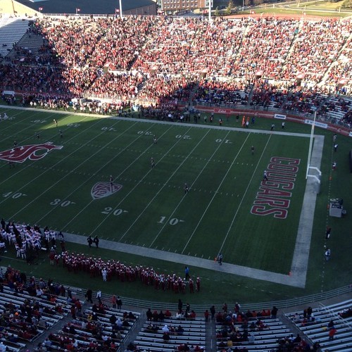 All kinds of shadows in the stadium right now #WSU #GoCougs