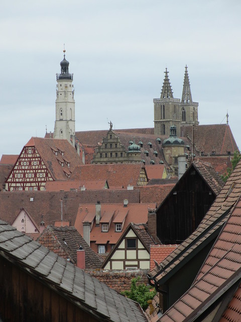 Rooftops and towers from eastern walls, Rothenburg ob der Tauber, Germany