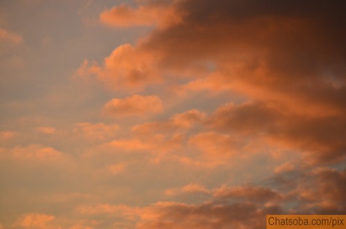 sky clouds evening twilight oil