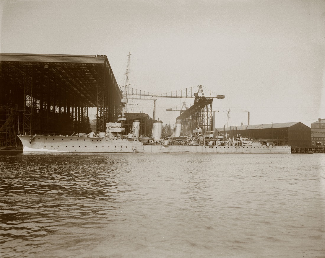 HMS Comus at the Wallsend shipyard