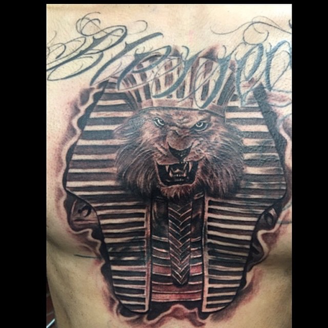 CHEST TATTOO FIRST SESSION YESTERDAY #LION #lionking #egyp… | Flickr