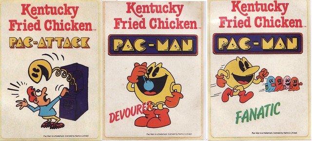 Early 1980s KFC Pac-Man Stickers - New Zealand
