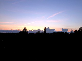 Sunset, with distant thunderheads