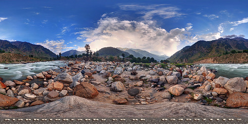 pakistan panorama water river flow stones boulders northernpakistan virtualtour jhelum kunhar kpk naranvalley 360degreepanorama aiaphotographycouk