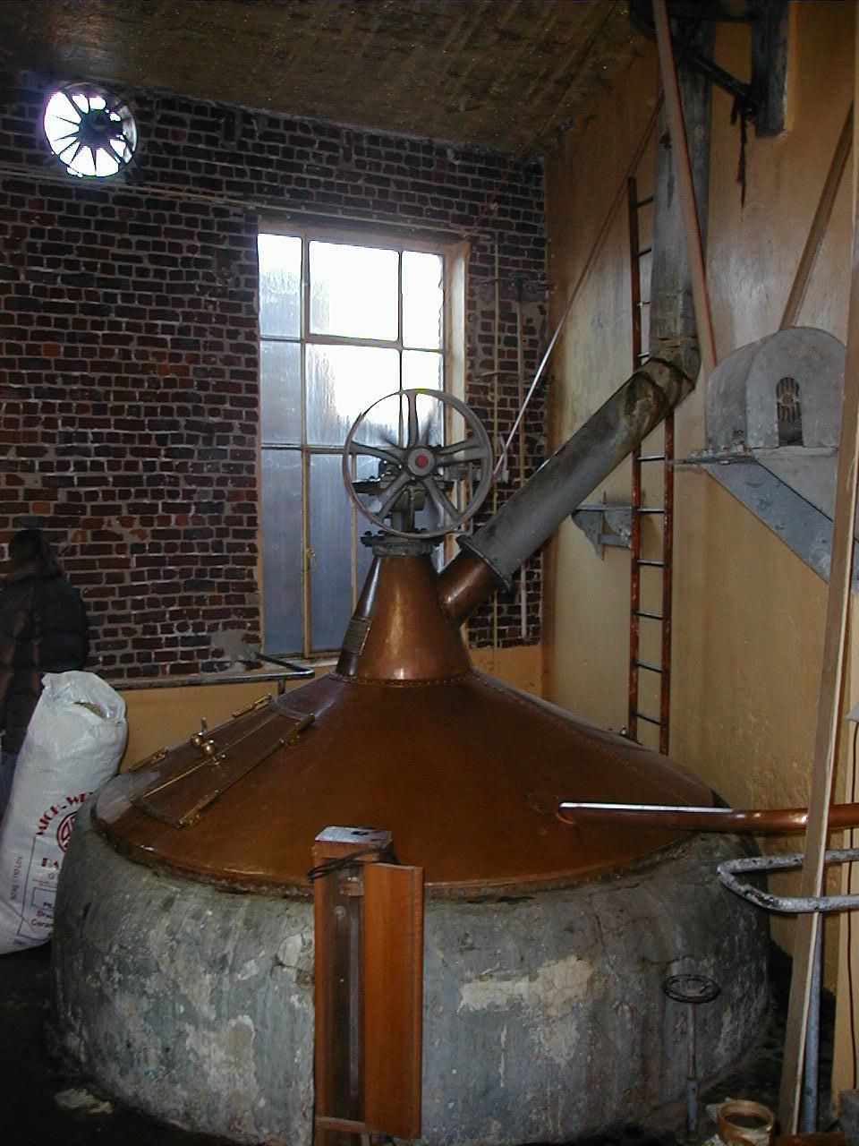Brew kettle at Cantillon brewery, Brussels. My own photo.