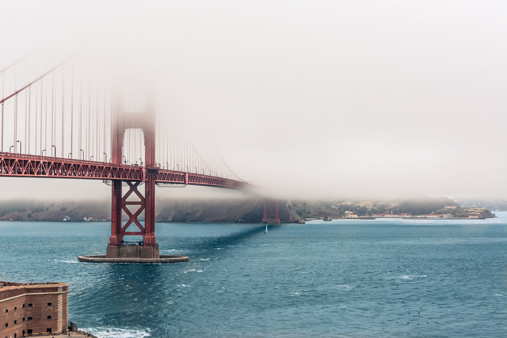 Foggy day at Golden Gate Bridge