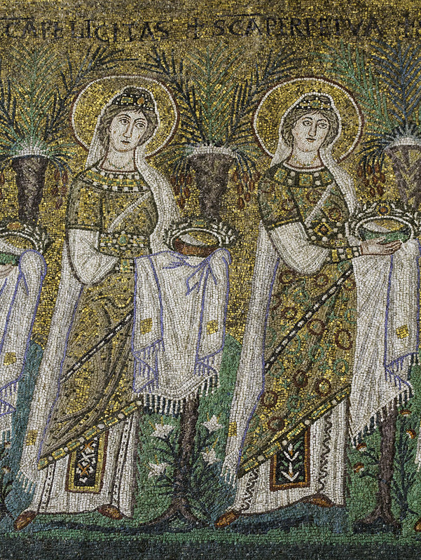 Felicitas and Perpetua in a procession of virgin martyrs