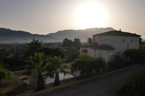 Neighbors by Iam Marjon Bleeker, spanje pedreguer sunrise neighbors swimmingpool mountain montgó montgómassief pedreguerp1070536 2016