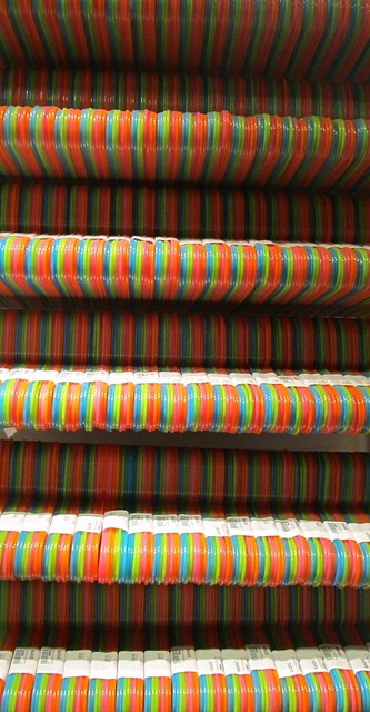 Rainbow of plastic hangers @IKEA