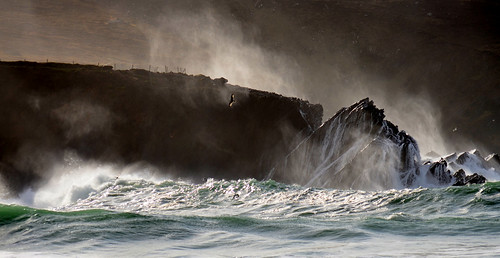 ireland wild storm beach rocks waves dingle clogher