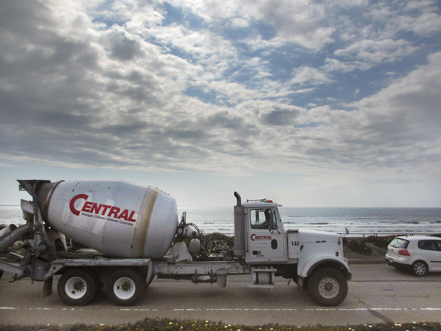 Central Concrete truck on Great Highway at Ocean Beach, San Francisco.  May 6, 2013