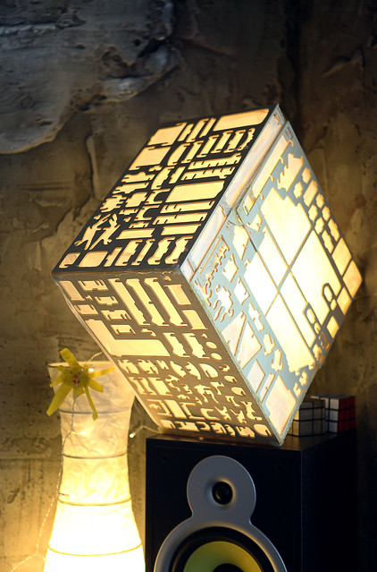 Lightcube from wastes of kid's wooden constructor