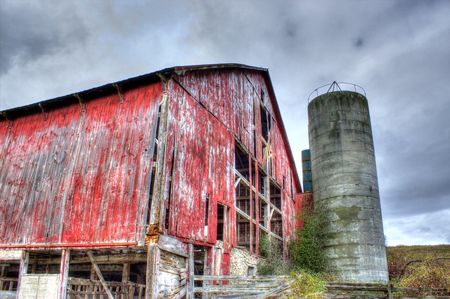 The barn and silo
