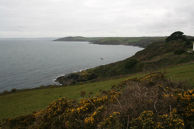 View west to Polruan from the South West Coast Path