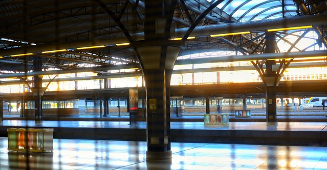 Platforms seen through a grid, Brussels