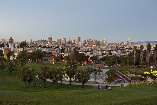 The view from Dolores Park, Mission District, San Francisco, California