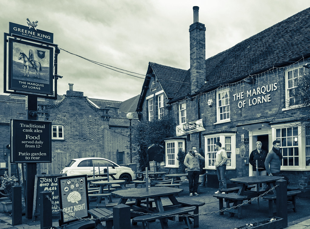 Stevenage Old Town (The Marquis of Lorne Pub) (BW- Cross Processed) (Sony Alpha A99 & 28-70mm F2.8)