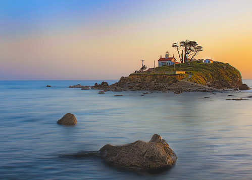 california sunset sea sky usa lighthouse night unitedstates clear processed crescentcity batterypoint