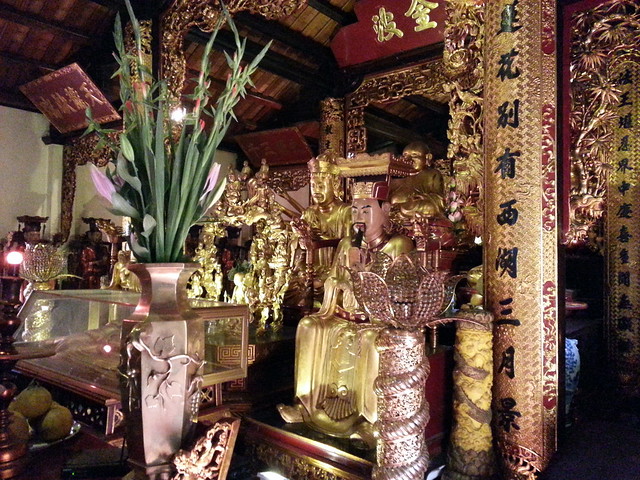 Inside the temple at Tran Quoc pagoda