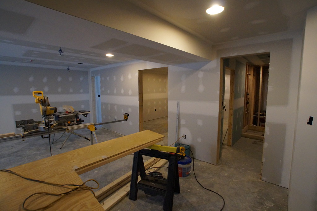 DURING- Framing complete and all drywall installed