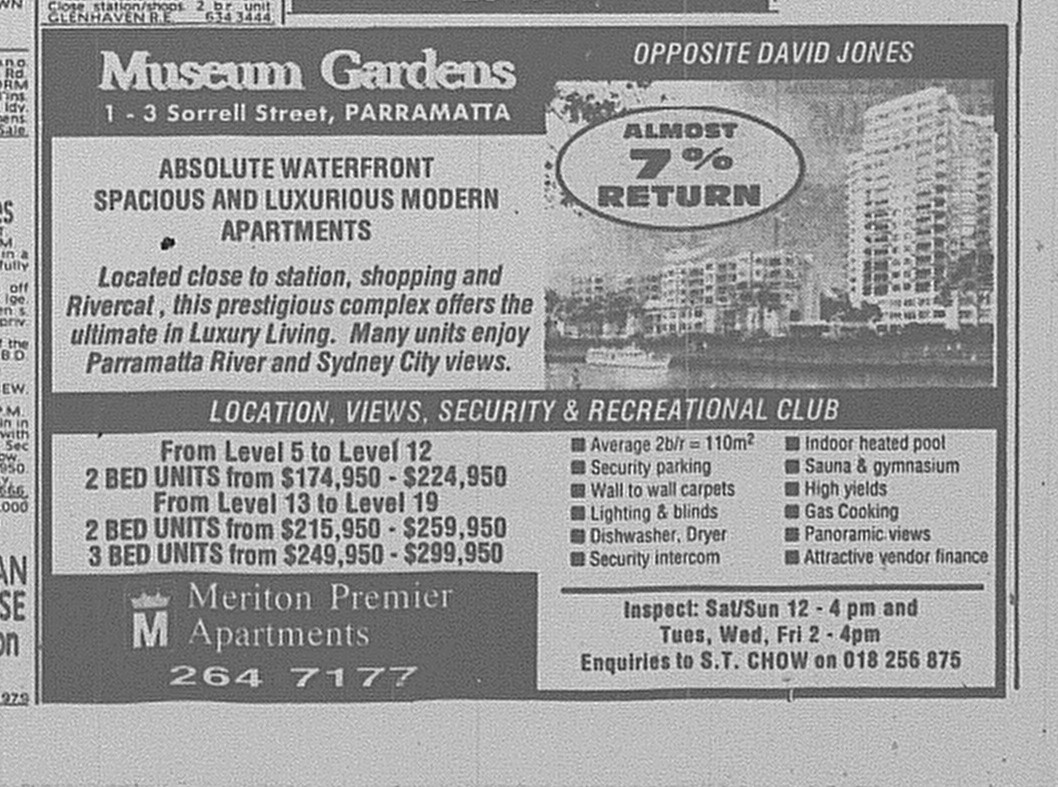 Museum Gardens Ad June 24 1995 SMH 95 A