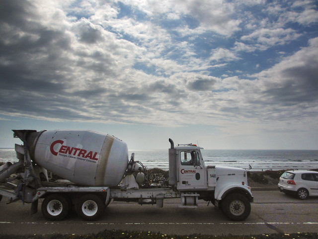 Central Concrete truck on Great Highway at Ocean Beach, San Francisco.  May 6, 2013
