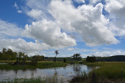sky water clouds landscape flooding australia cumulus nsw australianlandscape waterscape northcoast morninglandscape australianweather reservecreek