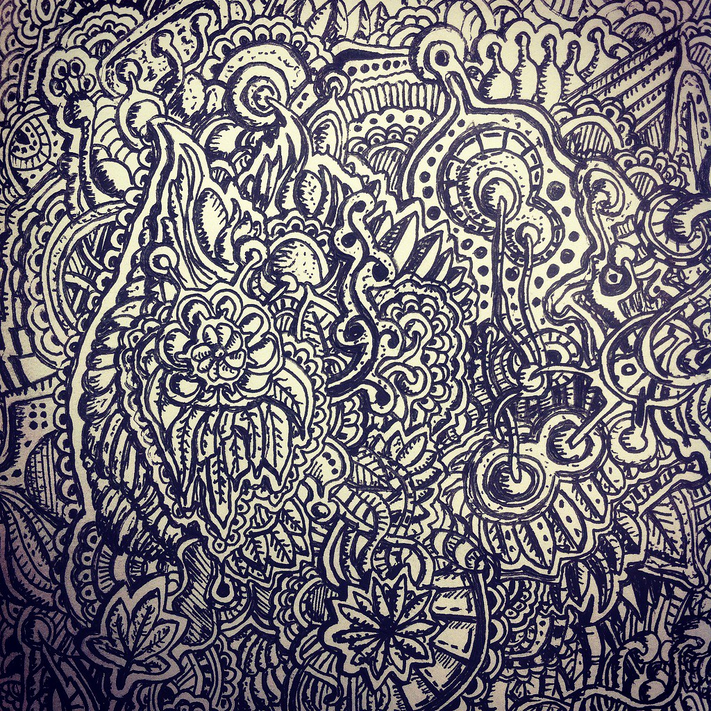 Zentangle pattern drawing