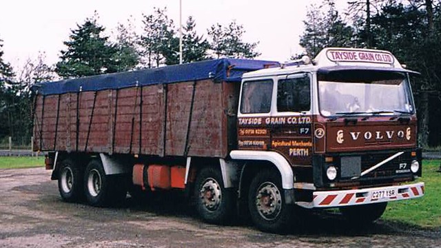 Tayside Grain Company Volvo F7 parked at Carsie outside Blairgowrie Perthshire