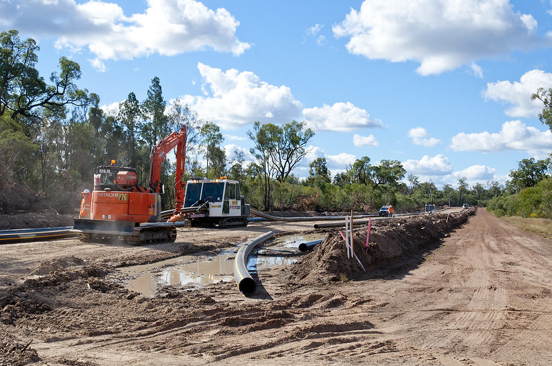 Land clearing for coal seam gas pipeline, Qld