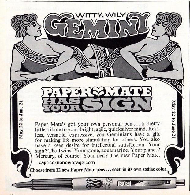 1970 gemini paper mate pen magazine ad