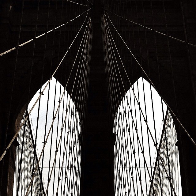 The Brooklyn Bridge, broken down to basic elements.