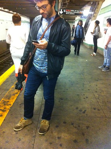 Man in a patterned shirt and tight jeans in West 14 Stree… | Flickr