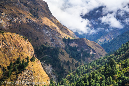 travel nepal cloud mountain color horizontal misty forest landscape asia biker remote annapurnacircuit annapurna himalayas bagmati annapurnaconservationarea