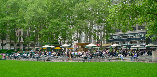Spring day in Bryant Park, New York, May 2011
