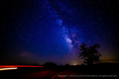 The Milky Way. Over a Texas country road. by Java Cafe, sky skyscape stars milkyway night nightshot nightsky landscape silhouette blue galaxy astral astrono
