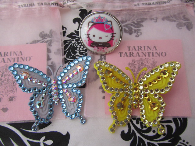 Tarina Tarantino Butterfly Hair Clips & Pink Head Ring